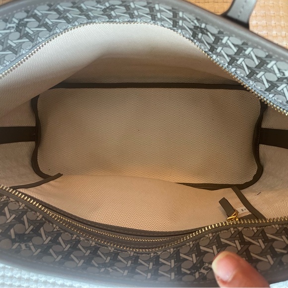 Tory Burch Gray Geometric Print Tote - Picture 6 of 15